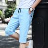 Fashion Summer  Cotton Solid Color Shorts for Men High Quality Casual Business Elastic Waist Beach Sports Shorts