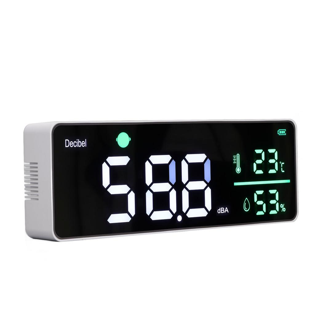 Wall Hanging Sound Level Meter 11in Large LED Display Screen Temperature Humidity Meter for Classroom