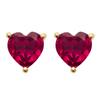 [R7457] - Позолоченные серьги «Любовь» с золотыми рубинами - 5x5 мм