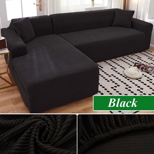 Чехол на диван для гостиной, толстый эластичный флисовый L-образный угловой чехол для дивана, шезлонг