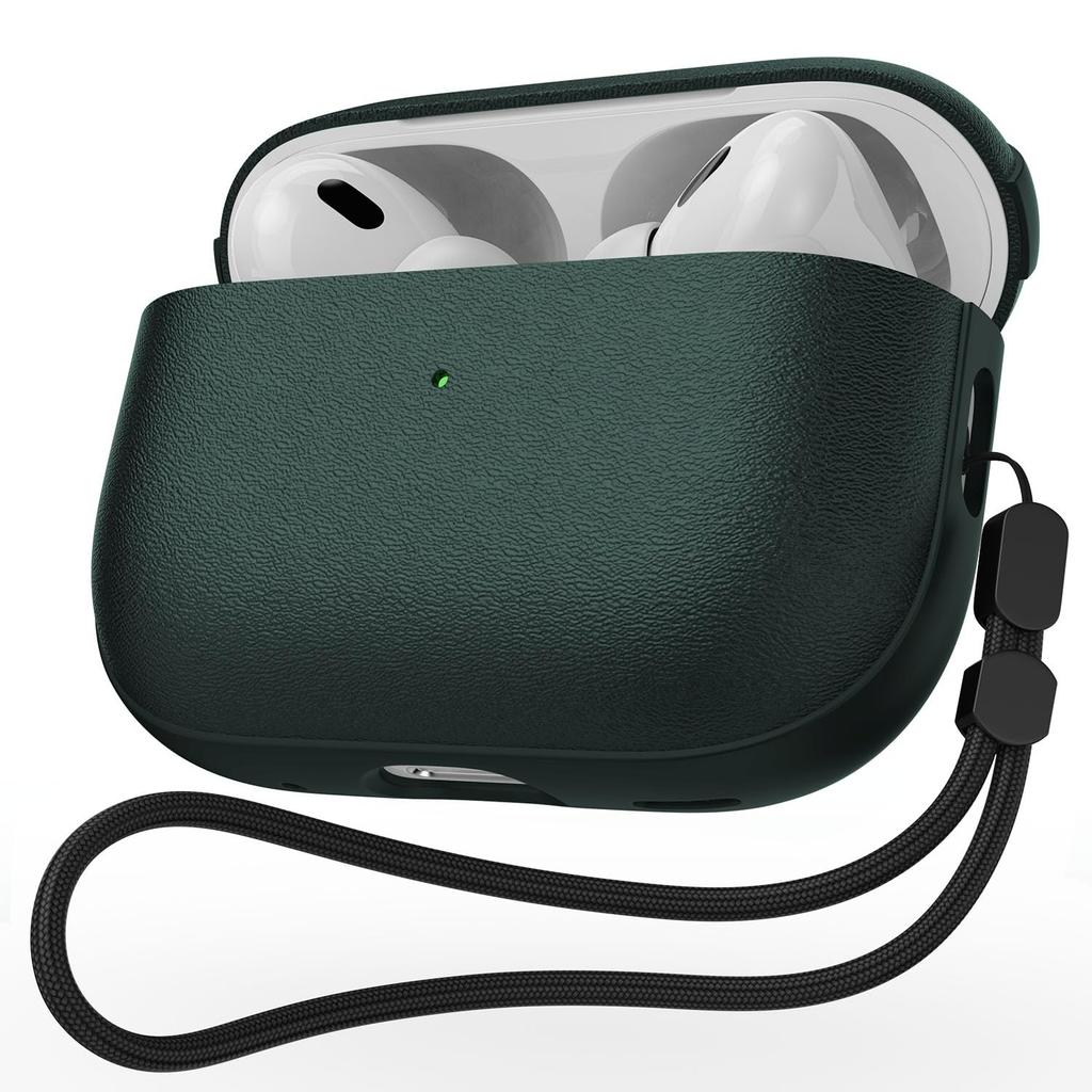New For AirPods Pro 3 Earphone Case Leather Texture For AirPods Pro 3rd Generation Protective Case with Lanyard For AirPods Pro3