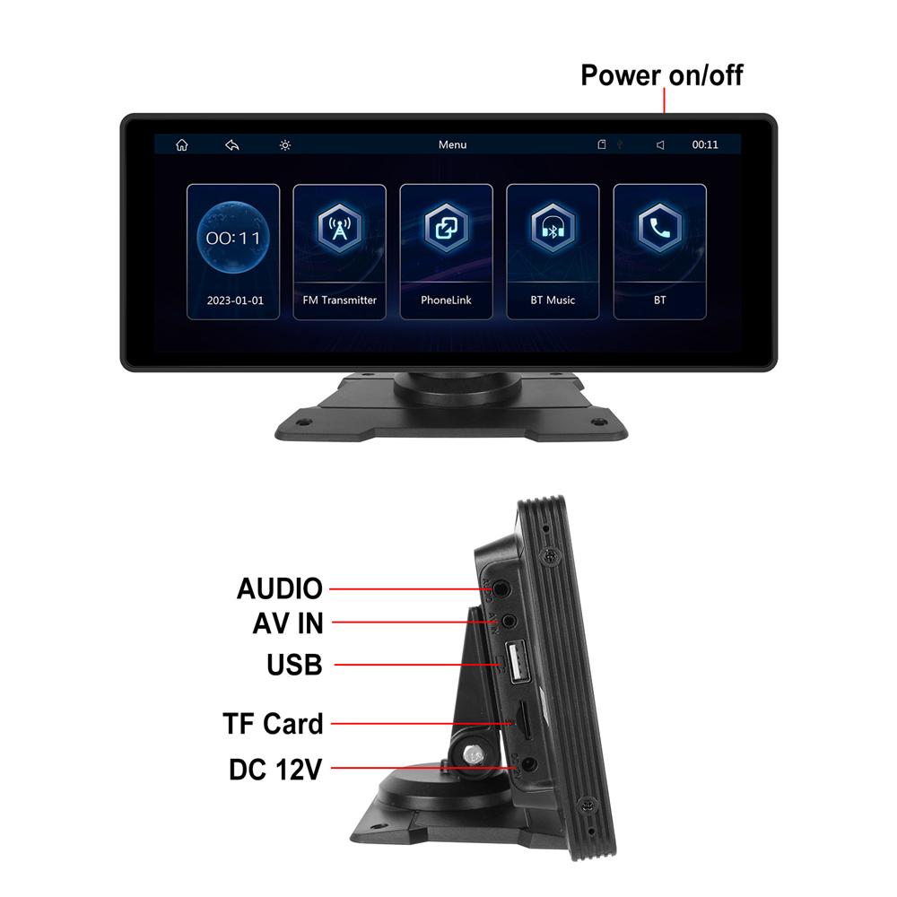 10.26" Support For Wireless Apple Carplay Andro Auto Bluetooth   Multimedia Player Screen