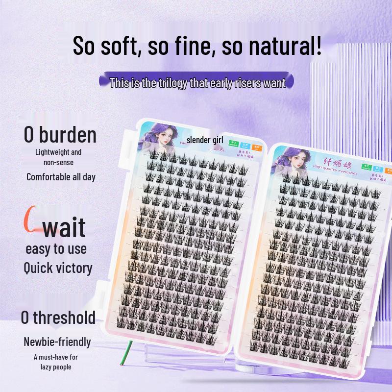 320-Cluster Large-Capacity Lazy Eyelash Book: Beginner-Friendly Single Cluster Three-Step Blossom Lashes, Natural-Look False Eyelashes.