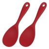 Uxcell Rice Scoop Silicone Rice Scoop Rice Scoop Heat Resistant Rice Cooker Spoon Red 2 Pieces Non-stick