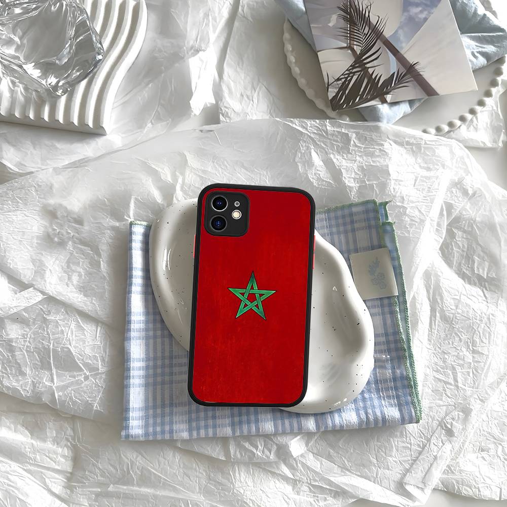 Карта и флаг Марокко Матовые силиконовые чехлы для телефона Для IPhone 16 13 15 12 11 Pro Max Plus Для IPhone 14 15 Pro