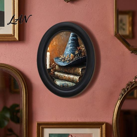 Овальное настенное искусство, Хэллоуинское искусство, Ретро подвесное украшение, Водонепроницаемый настольный декоративный знак, Декоративное для гостиной, Праздничный призрак