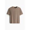 H M sliM FiT Ribbed T sHirT Dark Beige