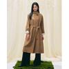 Early Spring New Lazy Style Retro Casual Loose Stand-up Collar Splicing Long Trench Coat
