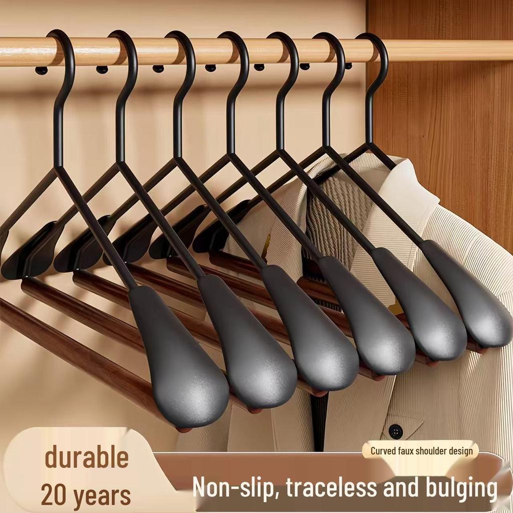 Beech Wood Non-Slip Clothes Hanger - Solid Wood, No-Trace Design for Household and Adult Clothing Stores