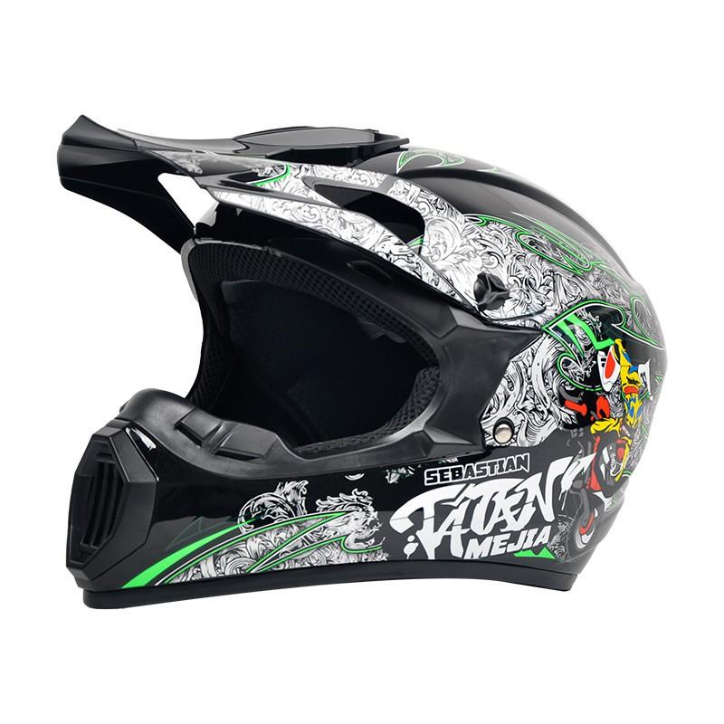 DOT Certified Full Face Motorcycle Helmet Off-Road ATV Dirt Bike Mountain Cycling Riding
