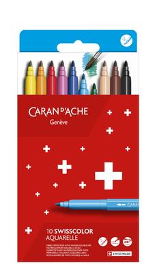 CARAN фетровая ручка Swiss Color Бумажная коробка 10 цветов Художественные принадлежности аксессуары Рисование Живопись Художественные принадлежности D'ACHE Водорастворимые 0285-410