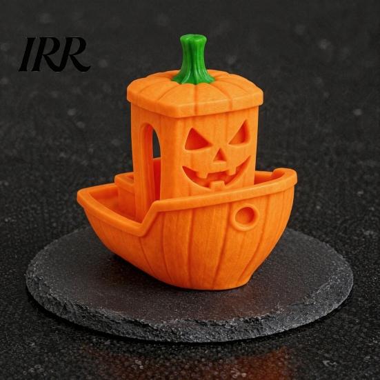 Halloween Themed Figurine 3D Printed Boat Figurine, Spooky Ghost Pumpkin Durable Ornament Ship Statue for Party Tabletop Home Decor Decorative