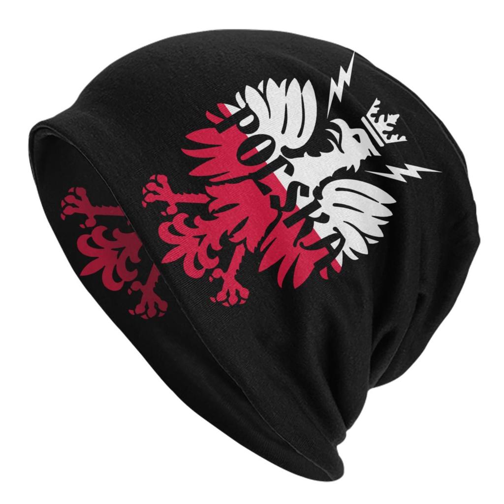 Custom Vintage Polska Polish Eagle Skullies Beanies Caps Winter Warm Knitting Hat Unisex Adult Poland Coat Of Arms Bonnet Hats