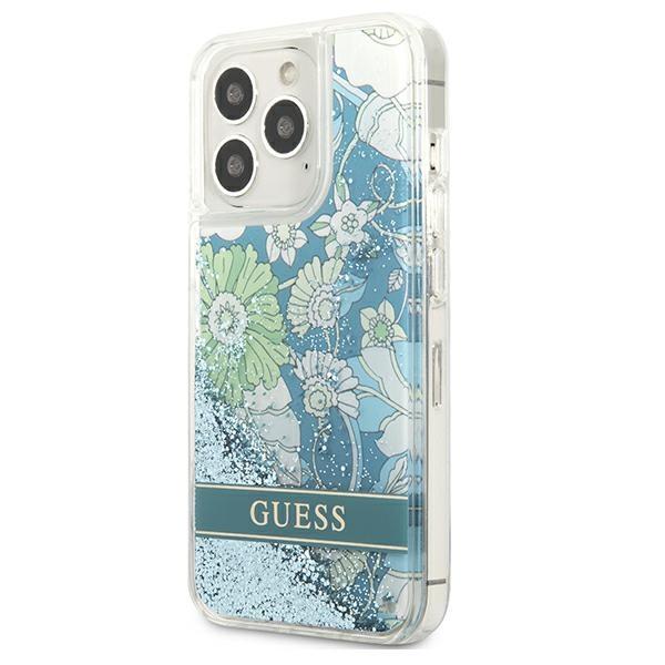 Guess Guhcp13Xlflsn Iphone 13 Pro Max 6,7 Zielony/Green Hardcase Flower Liquid Glitter