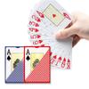 MILANQW Playing Plastic Set of 2 Professional Poker Playing Wide Premium Extra Large for Magic with Storage Bag Cards, 100% PVC, (Red + Blue), Cards,