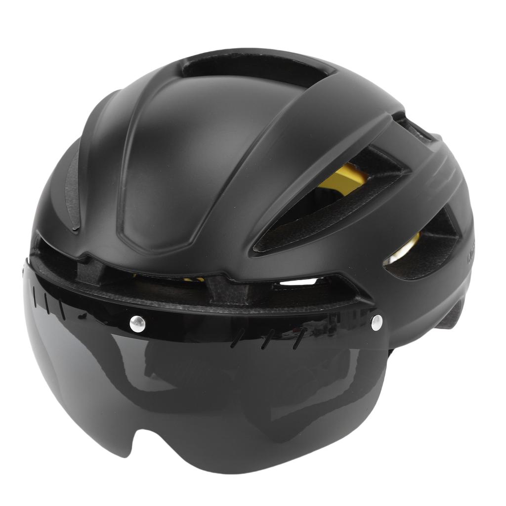 Велосипедный шлем с технологией MIPS, велосипедный шлем со светодиодной подсветкой и очками для горного и шоссейного велосипеда, черный