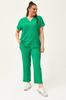 Women's Fashion Big Size Tracksuit Set Plus Size Capri Green Tracksuit Set