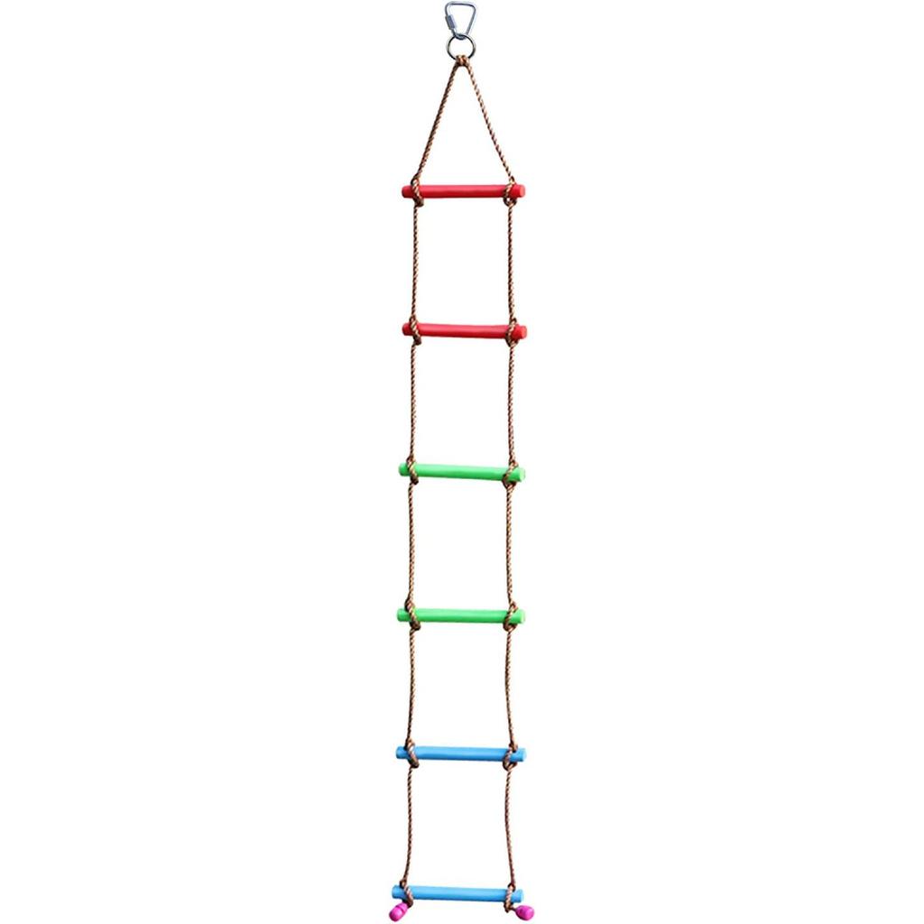 Rainbow Craft 6.6FT Веревка для лазания Лестница ниндзя для детей - Аксессуары для детской полосы препятствий «Воин-ниндзя» - Качели-лестница