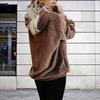 Женская толстовка Fuzzy Sherpa, пушистый свитер с капюшоном, повседневный свободный флисовый джемпер для повседневной носки и активного отдыха на свежем воздухе