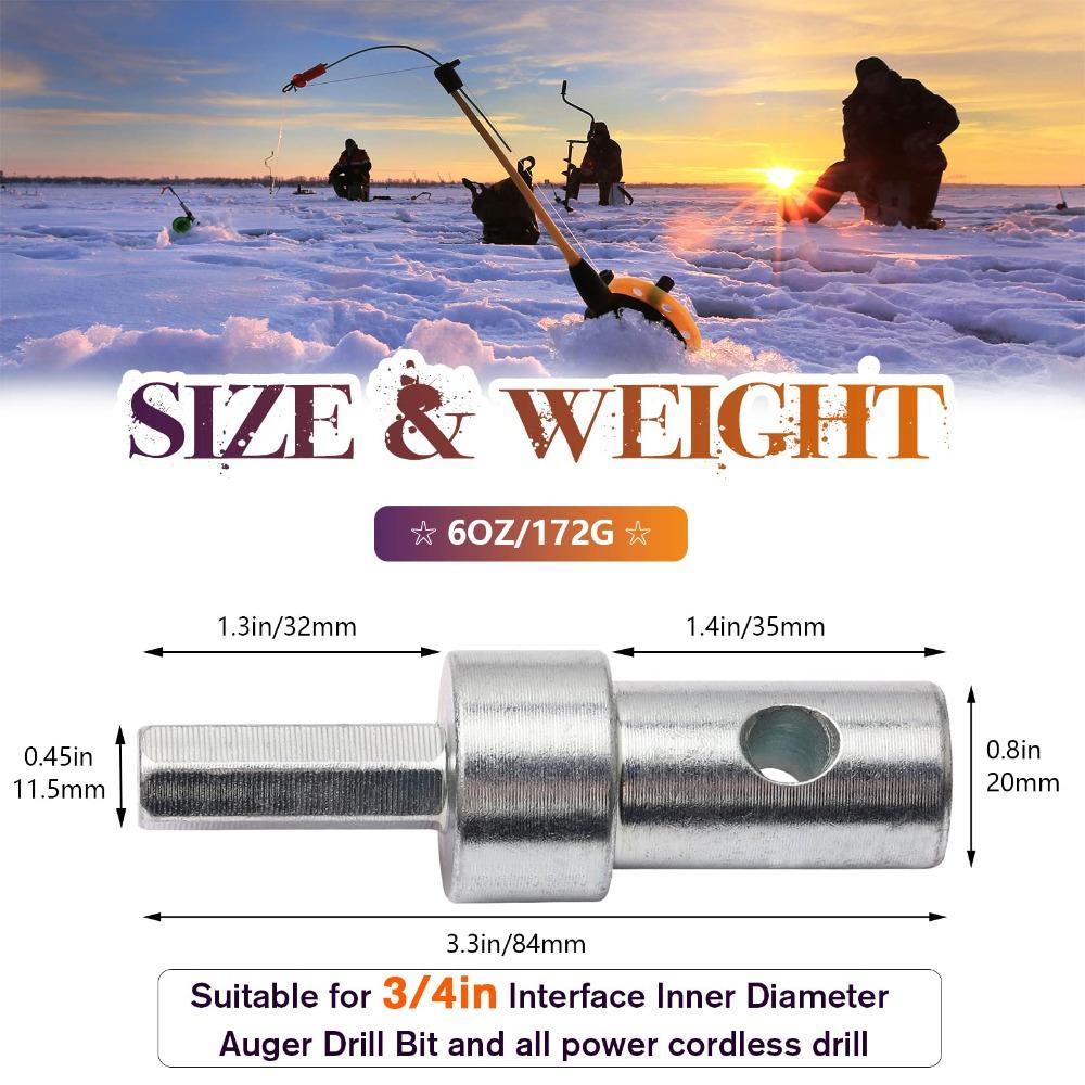 Silver Ice Drill Bit Adapter Stainless Steel Hexagonal Shank Adapter Worker