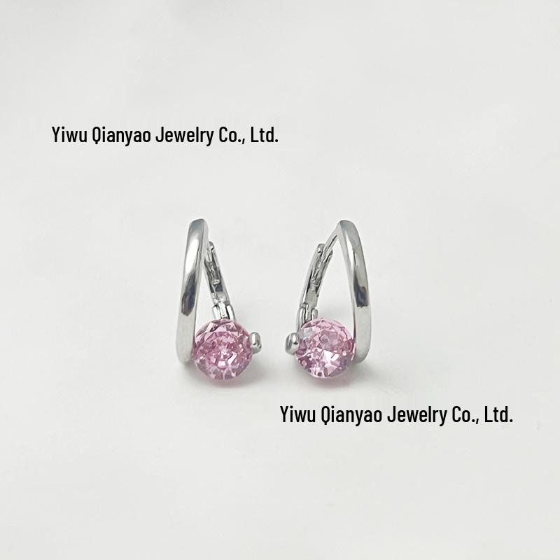 Корейские геометрические серьги с цирконами: Элегантный, Универсальный, Минималистичный Дизайн