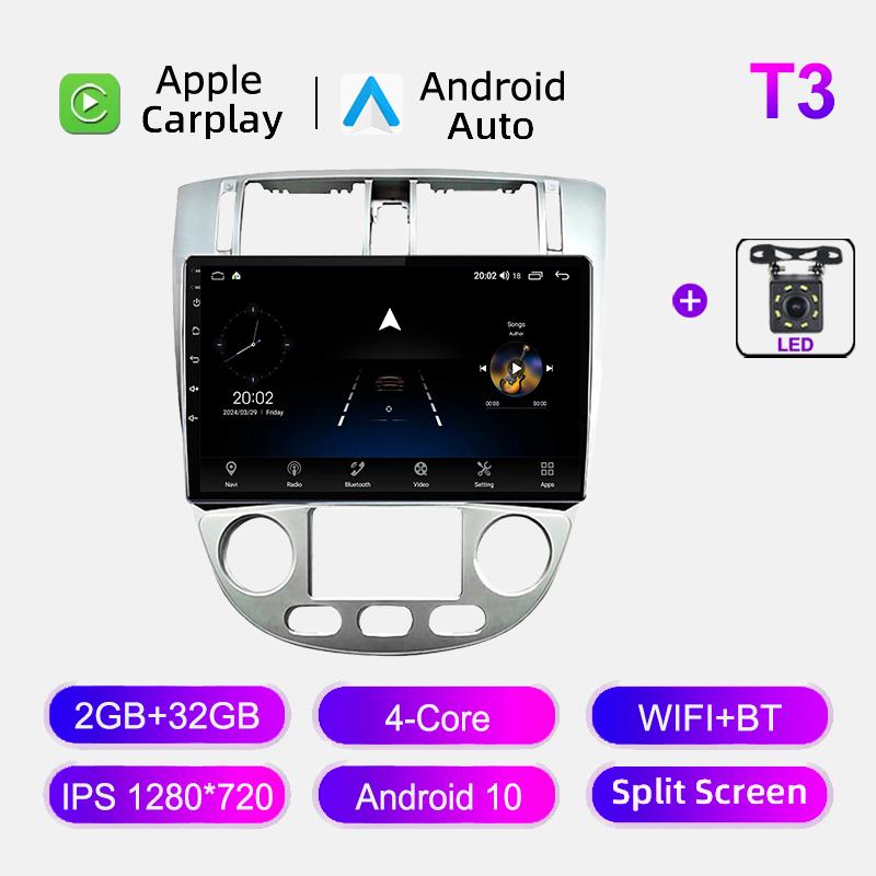 Android 12 Carplay для Buick Excelle HRV 2004-2013 Chevrolet Lacetti J200 Автомобильный радиоприемник Мультимедийный проигрыватель Навигация GPS Головное устройство
