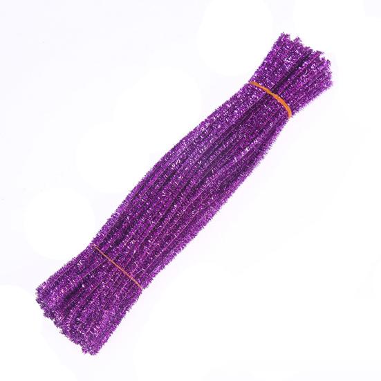 100Pcs Glitter Chenille Stems Flexible Bendable Plush Tinsel Stems Kids Educational DIY Craft Supplies Toys Crafting
