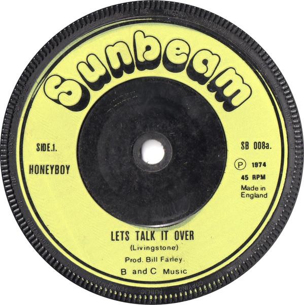 7-дюймовая пластинка HONEY BOY Lets Talk It Over SB008 Sunbeam 1974 UK Регги Ска Даб Б/у