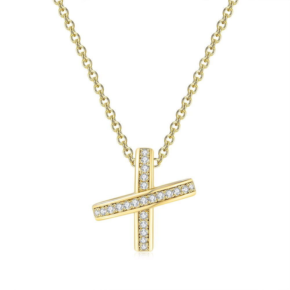 ZHOUYANG Aesthetic Cross Pendants Necklace For Women Kpop Zircon Choker Women's Chain Jewelry Christmas Gifts Wholesale N051