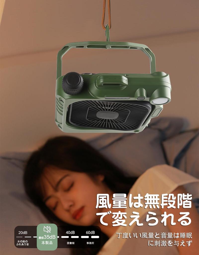 Camping Outdoor Automatic 10000mAh Large Capacity Stepless Air Volume Strong Hanging 3 Level LED Light DC For Outdoor Indoor For Living Prevention