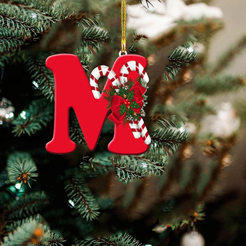 1 шт. Новый, креативный, подвесной, новогодняя елка, алфавит, акрил, плоский, украшение для домашней вечеринки, украшение в подарок