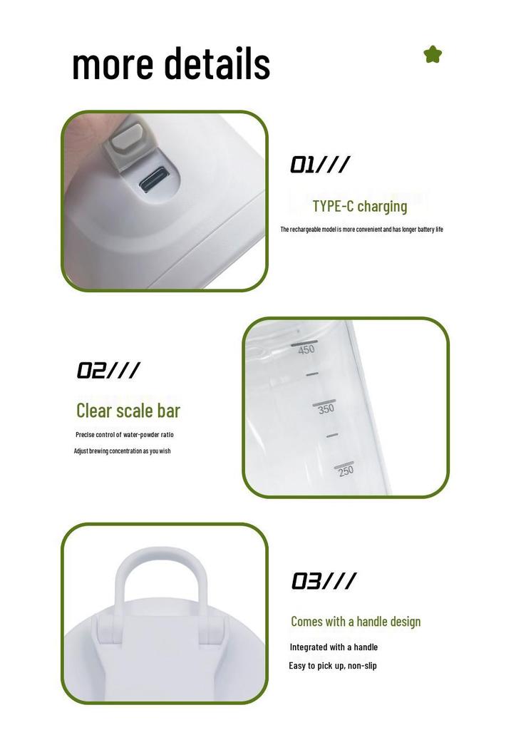 Compact Rechargeable Travel Juicer Cup - Large Capacity Electric Juicer