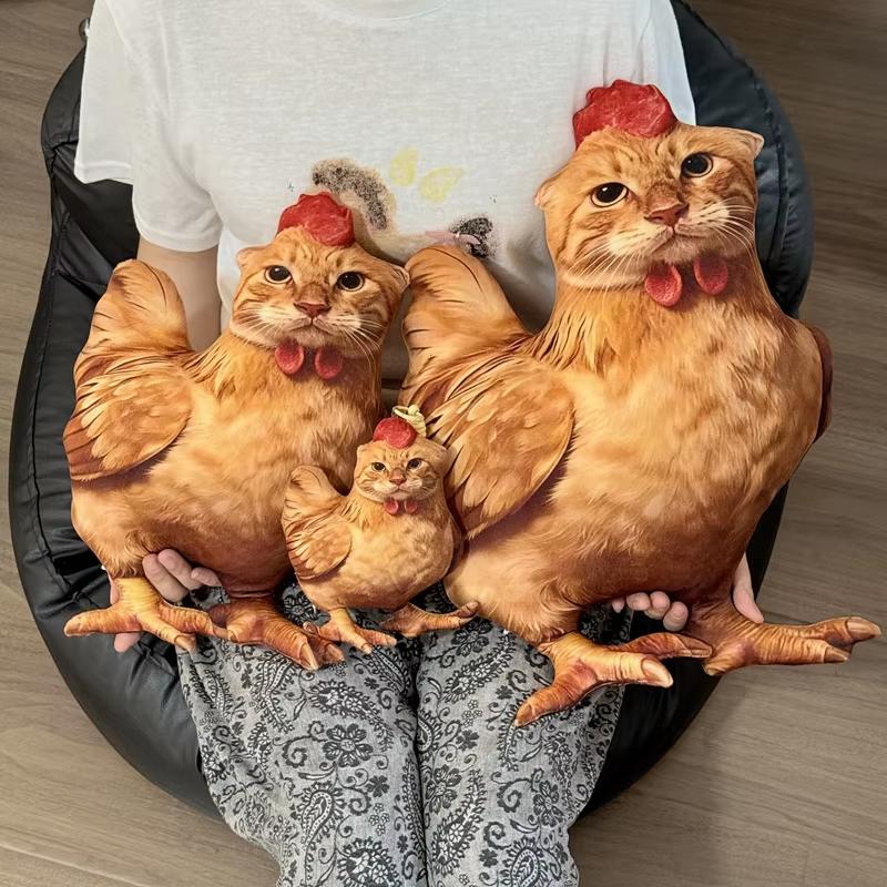Creative Cat Chicken Shaped Plush Toy Soft Fluffy Stuffed Doll Non-Irritating Fabric Perfect for Home Decor Baby Shower Gift Option