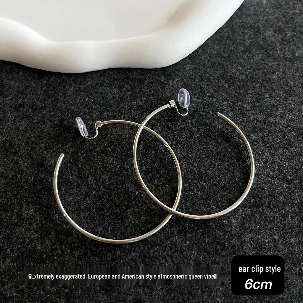 Серьги-клипсы в стиле 80-х в гонконгском стиле красного и синего цвета для непроколотых ушей – Высококлассные французские роскошные серьги-кольца