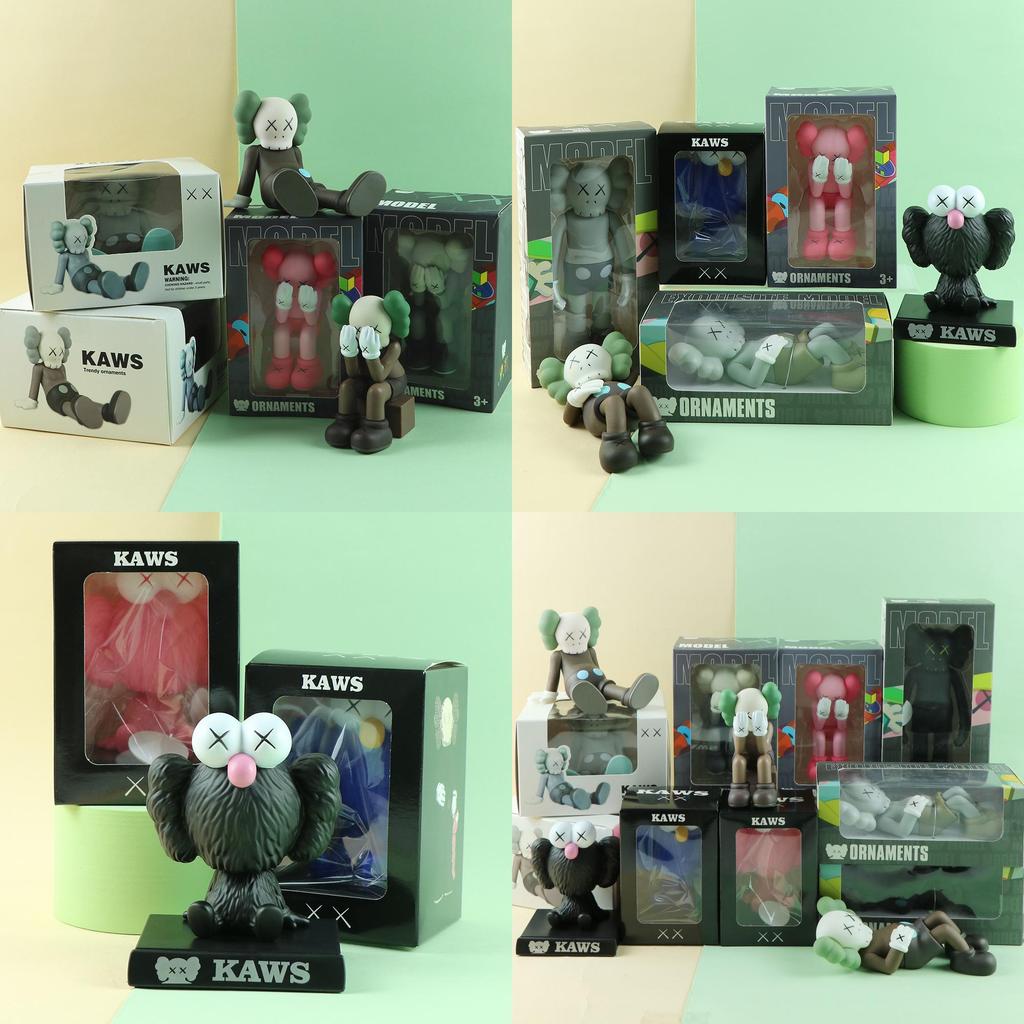 Улица Сезам Kaws Cos Кукла-переноска, Аниме Тренд Фигурка Оптом 17см, Материал ПВХ, Серый