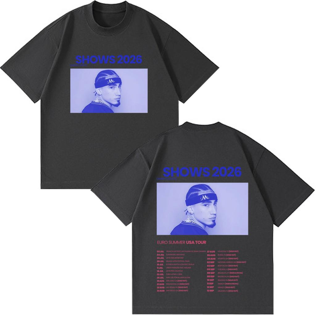 Rapper Omar Courtz Tour 2026 Printe Unisex Unisex Hiphop Oversized Tshirt Summer Loose And Casual Cotton Fashion Casual Tshirts