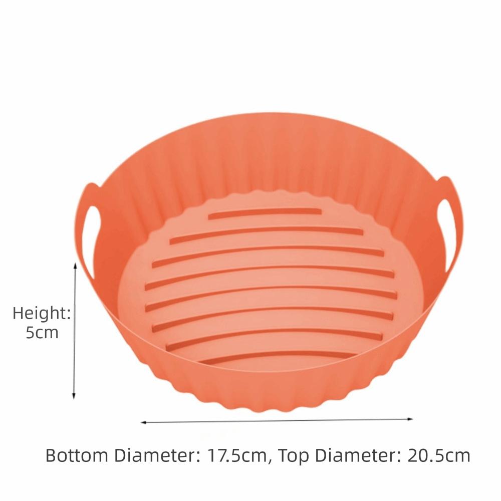 Reusable Air Fryer Basket Foldable Round Baking Tray New Silicone Cooking Tray Air Fryer Cooking