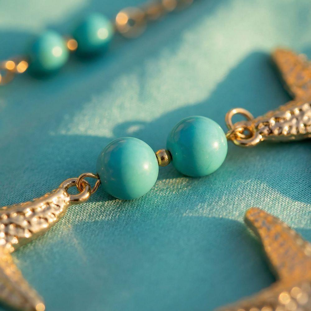 Shell Sea Star Imitation Pearl Body Chain Gold Beads Belly Chains Starfish Waist Chain  Summer