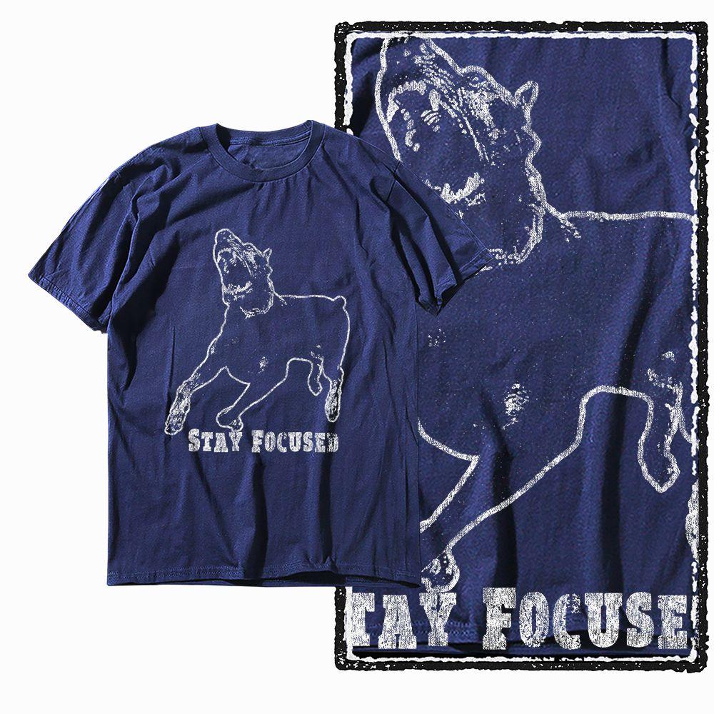 G59 NAVY Big Size 100% Cotton Dog Printed Men's T-shirt | Streetwear Cool Vintage O-neck Men's Tee Tshirt