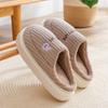 Autumn and winter cotton slippers keep warm, women's home fleece thickened drag comfortable thick bottom indoor and outdoor non-slip men's slippers