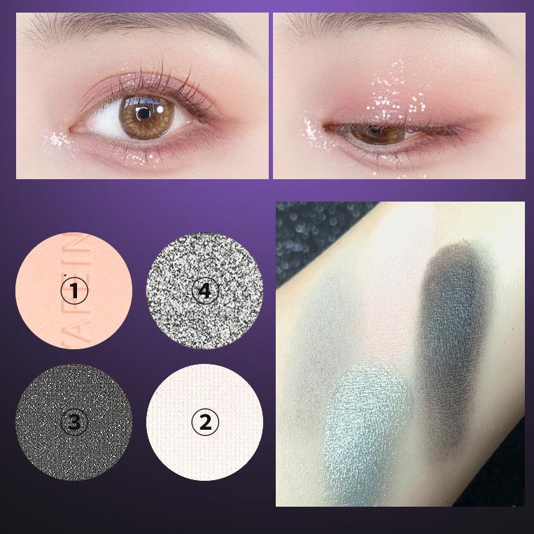 High Cold Heart Matte Pearl Fine Flash Водостойкая летняя дымчатая женская четырехцветная палитра теней для век