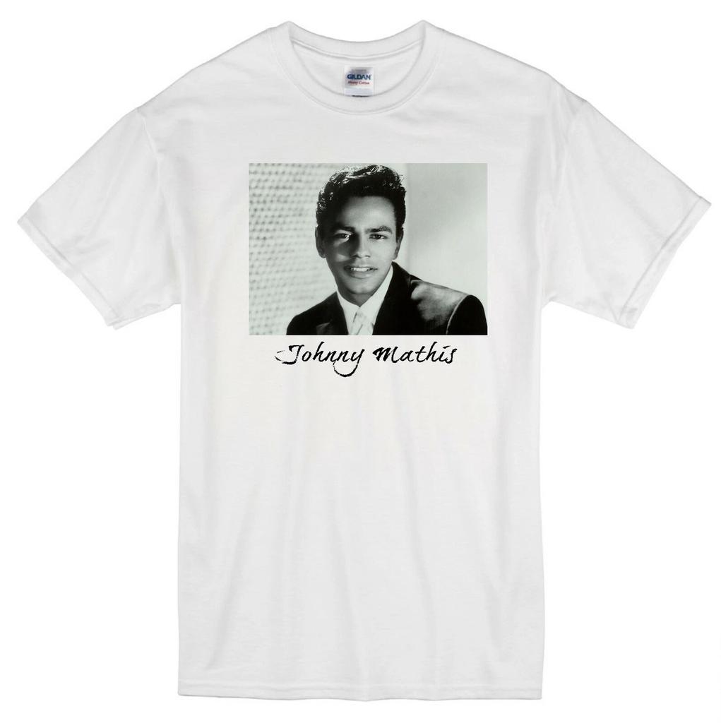 JOHNNY MATHIS ALBUM MUSIC MISTY SINGER RETRO WHITE T-shirt Tops Tees Unisex