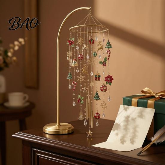 Winter Seasonal Window Hanging Decor DIY Christmas Wind Chime Kit, Faux Crystal Bead Ornament Craft Set Unique Holiday Present for Friends with Metal