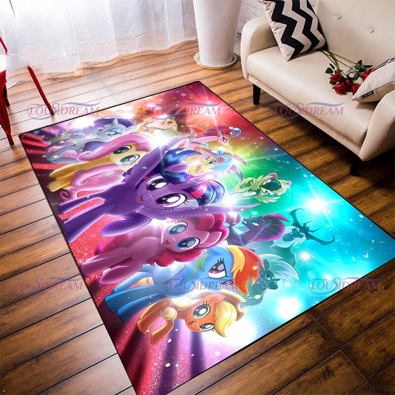 Ковер с героями мультфильмов, детские домашние ковры с единорогом для детской комнаты, мягкие игровые коврики для ползания, волосатый напольный коврик, декор для гостиной, спальни, ковер