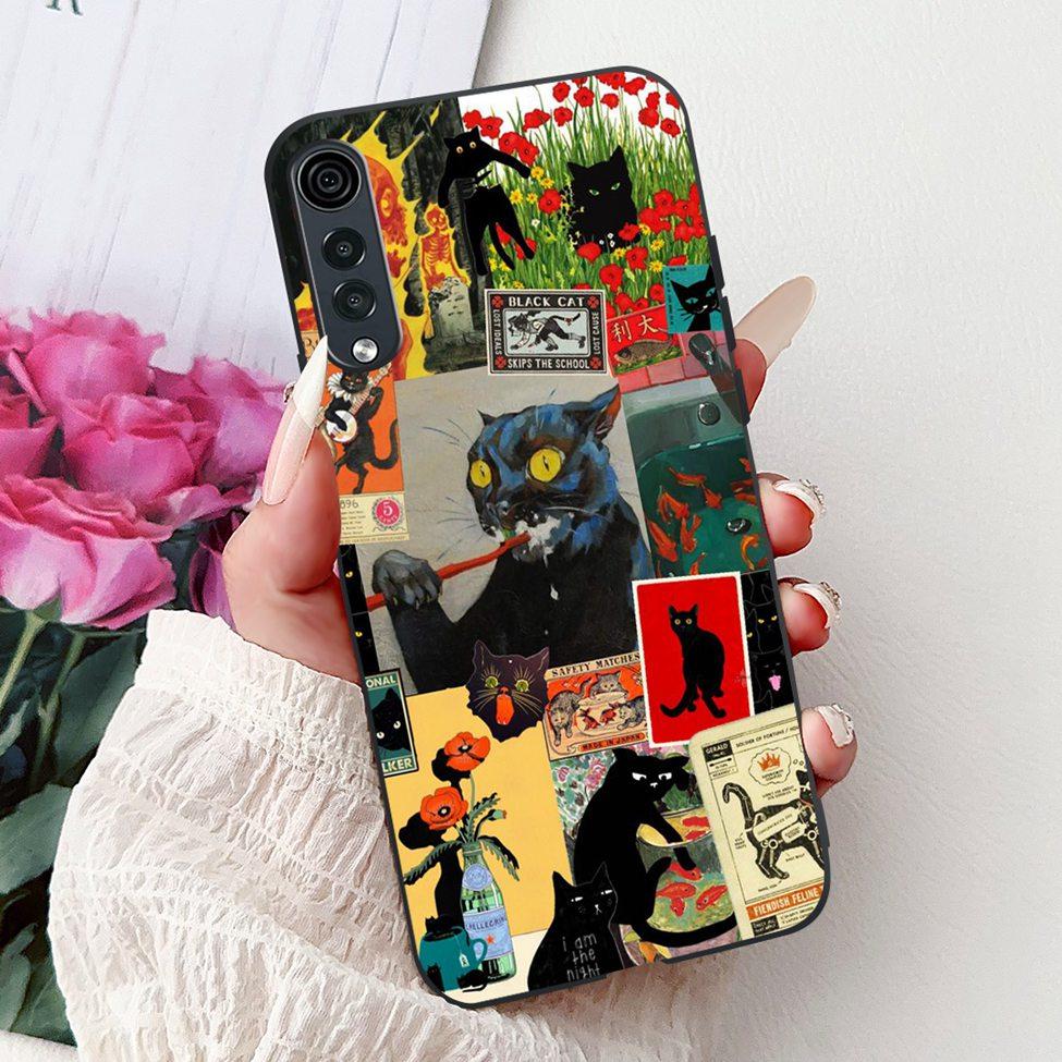 Чехол для LG Velvet 4G 5G Милый Кот Роскошная Мода Цветы Смешная Расписная Задняя Крышка Для LG Velvet 5G UW Чехол для Телефона Силиконовый