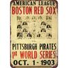 RetroBaseballWorks 1903 Boston Red Sox World Series Sign - Aluminum Reproduction, Vintage Style, Perfect for Sports Bars