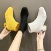 Winter Women Boots for Women Boots Keep Warm Ankle Boots High Heels Women Winter Shoes Boots Knit Skinny Stretch Korean Simple Ankle Boots