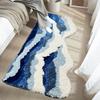 3D Irregular Bathroom Carpet, Wave Cloud Pattern Living Room Carpet, Bedroom Floor Mat,Decoration Floor Mat, Indoor Floor Plush Sofa Area Carpet