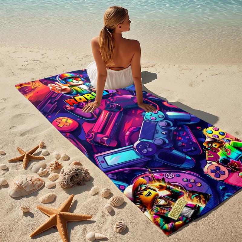 Roblox Party Stylish Digital Printing Beach Towel Quickdrying Absorbent Blanket For Beach Pool Gym Travel Christmas Gift C922251