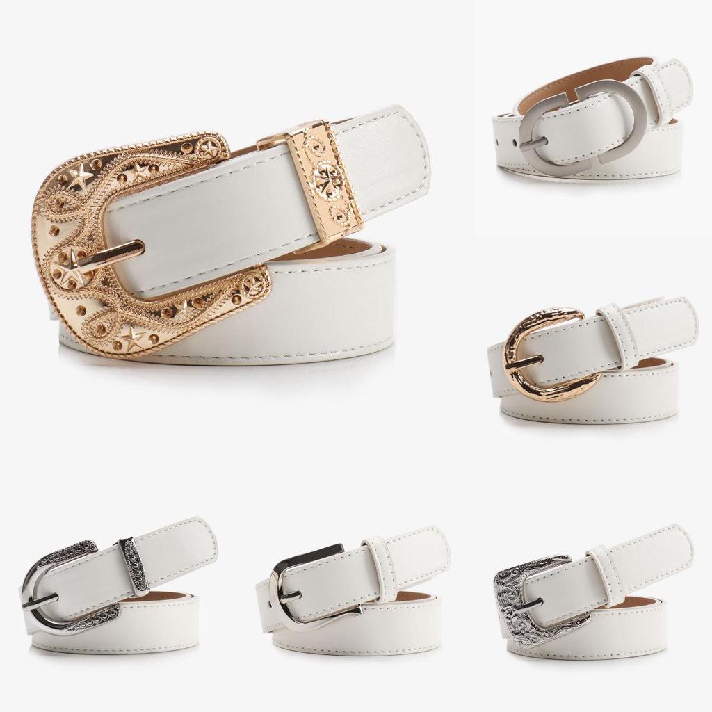 Simple Sophistication Pu Leather Belt With Metal Buckle For Fashionable Outfits